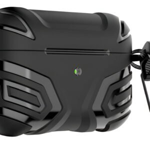 Ammu's Compatible for AirPods Pro 2 Case (2nd/1st Gen), Military Grade Airpods pro 2nd Generation Case,Hard Shell Full-Body Protective Case Cover with Keychain(2023/2022/2019), Black