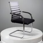 Ammu's Mesh Back Chair Fabric Visitor Chair Reading Executive Office Chair for Home Computer Study Reception (1, White, Mesh Jali Back)